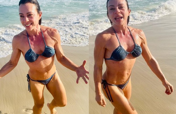 Carla Marins aproveitou o dia ensolarado para fazer um passeio no mar (Foto: reprodução/ Instagram)