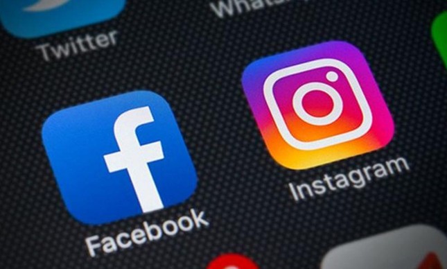 Aplicativos do Facebook e do Instagram em smartphone