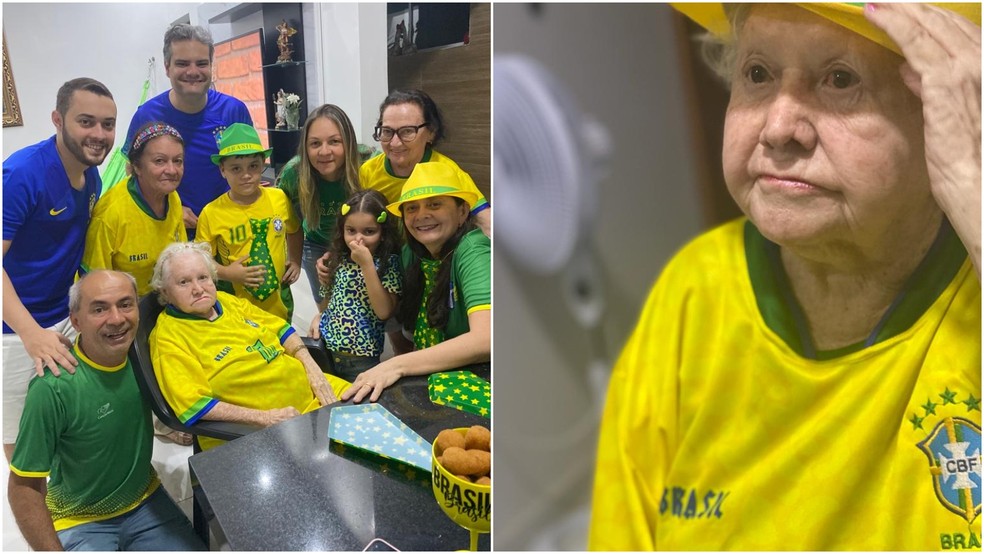 Idosa que viveu todas as Copas do Mundo comemora 95 anos de vida na véspera da estreia do Brasil no Catar — Foto: Arquivo pessoal