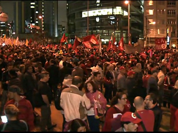 Manifestação em SP (GNews) (Foto: Divulgação GloboNews)