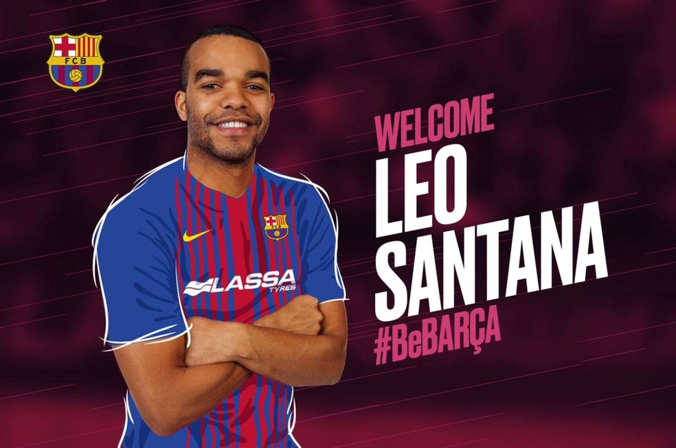 Léo Santana é anunciado como reforço do Barcelona futsal (Foto: FC Barcelona/Divulgação)