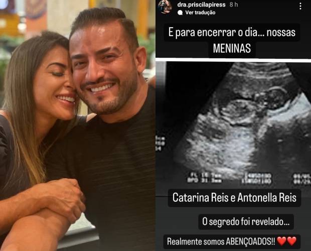 Priscila Pires e o marido, João Reis, serão pais de gêmeas (Foto: Reprodução/Instagram)