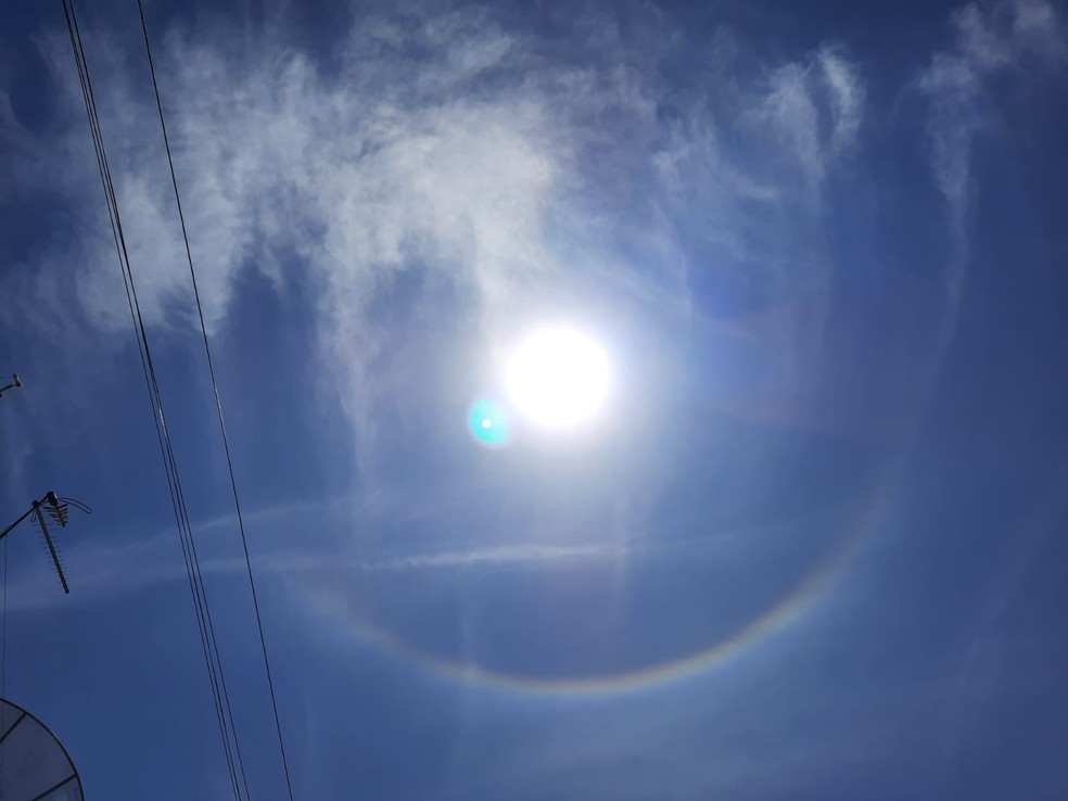 Halo solar em Maringá — Foto: Créditos: Amadeu Rozão