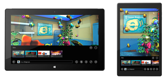 Novo Internet Explorer 11, no tablet e também no smartphone (Foto: Reprodução/Microsoft)