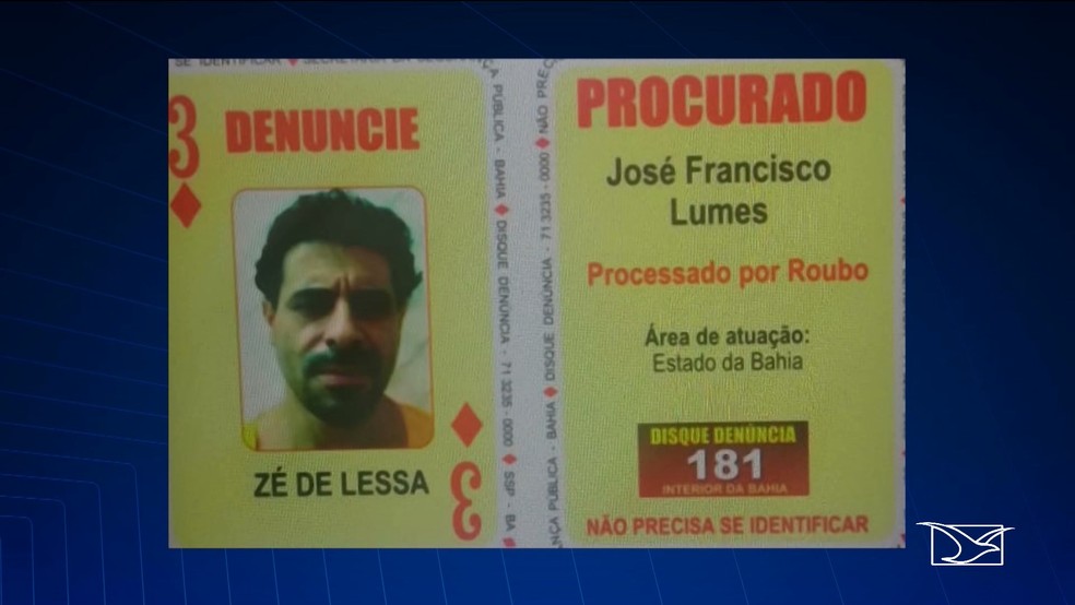 Polícia diz que José Francisco Lumes é o chefe do bando que atacou agência em Bacabal — Foto: Reprodução / TV Mirante