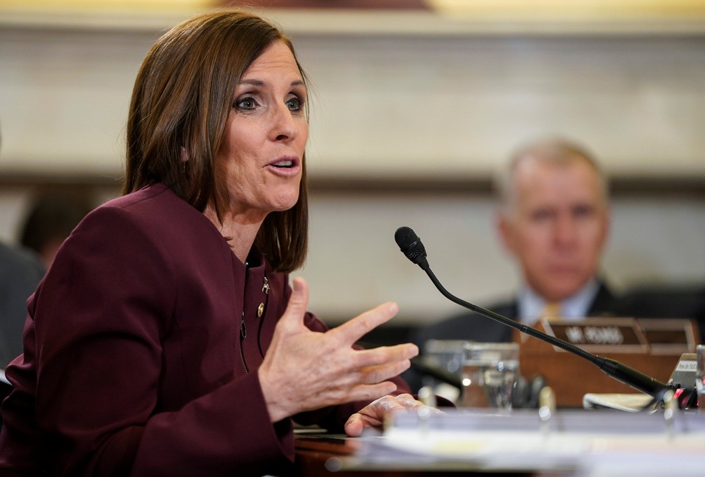 Martha McSally, senadora norte-americana que relatou abuso sexual nas Forças Armadas dos EUA — Foto: Joshua Roberts/Reuters