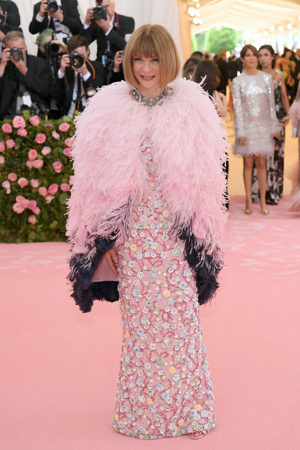 Anna Wintour, diretora-chefe da revista Vogue americana, chega ao Baile de Gala do Met 2019, em Nova York (EUA) â€” Foto: Neilson Barnard / Getty Images North America / AFP