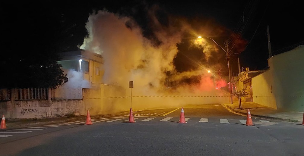 Vazamento de oxigênio puro em hospital de Marília (SP) provoca evacuação — Foto: Corpo de Bombeiros/Divulgação