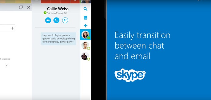 Skype no Outlook.com tem recursos para chamadas de vídeo, áudio e envio de texto (Foto: Divulgação/Microsoft)