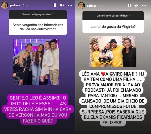 Poliana Rocha, que é casada com o cantor Leonardo, responde perguntas de fãs (Foto: Reprodução/Instagram)