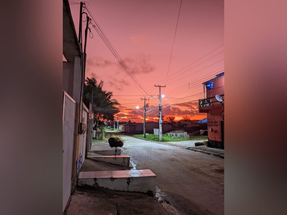 Registro feito no Bairro Monguba, na cidade de Pacatuba. — Foto: Helton/ Arquivo pessoal