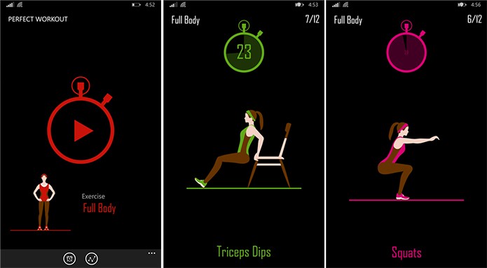 Perfect Workout é um aplicativo que funciona como um personal trainer virtual (Foto: Divulgação/Windows Phone Store)