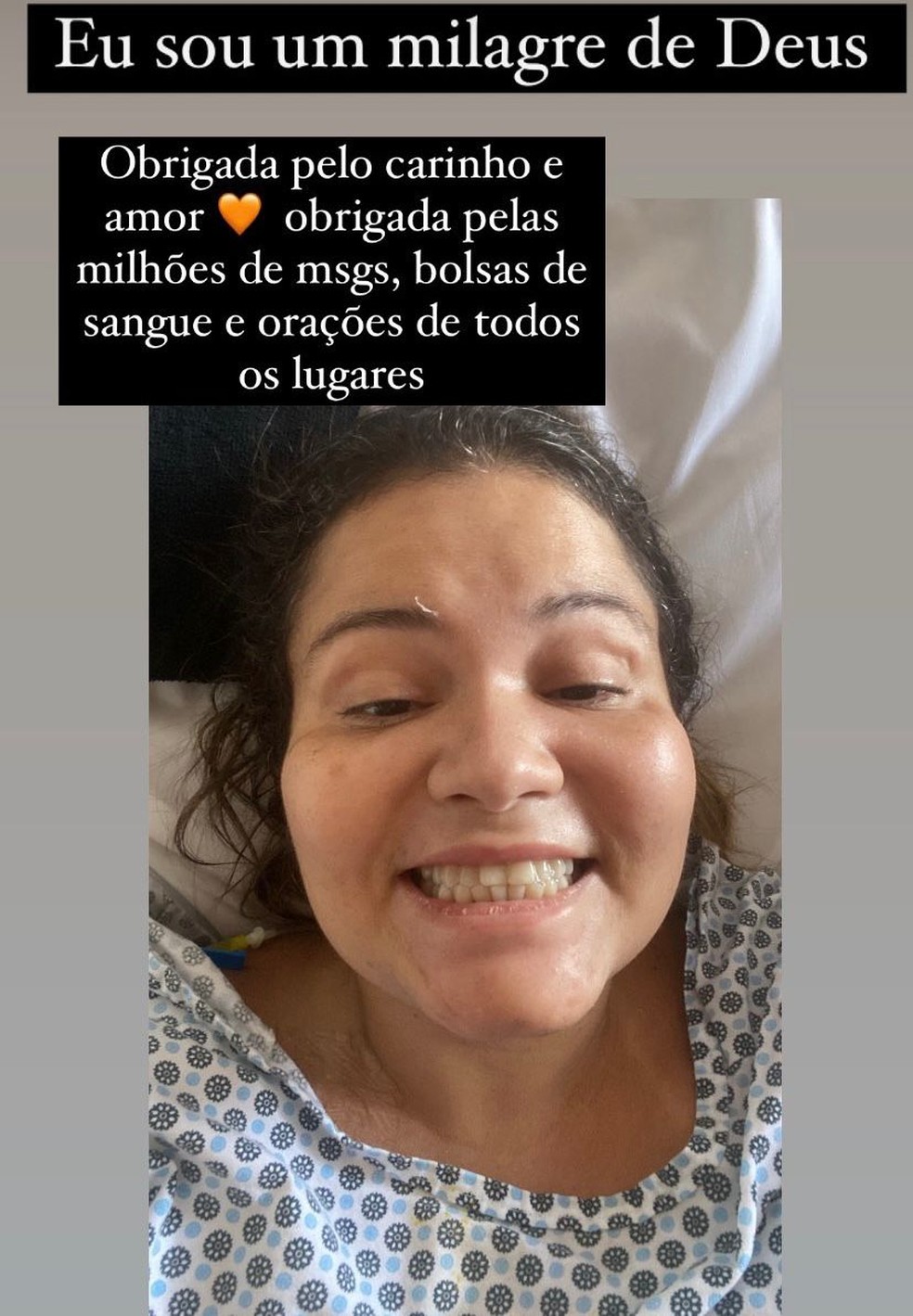 Talita Brunes acordou após ficar 10 dias em coma no Hospital Geral de Palmas — Foto: Reprodução/TV Anhanguera