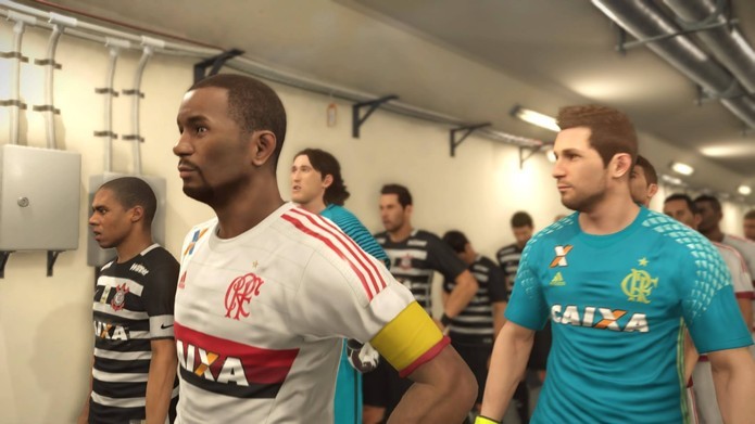 Flamengo e Corinthians são dois dos clubes brasileiros presentes em PES 2017 (Foto: Reprodução/Felipe Vinha) 