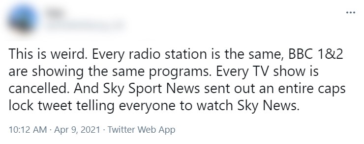 Internautas criticaram e estranharam a postura da Sky Sports News (Foto: Reprodução / Twitter)