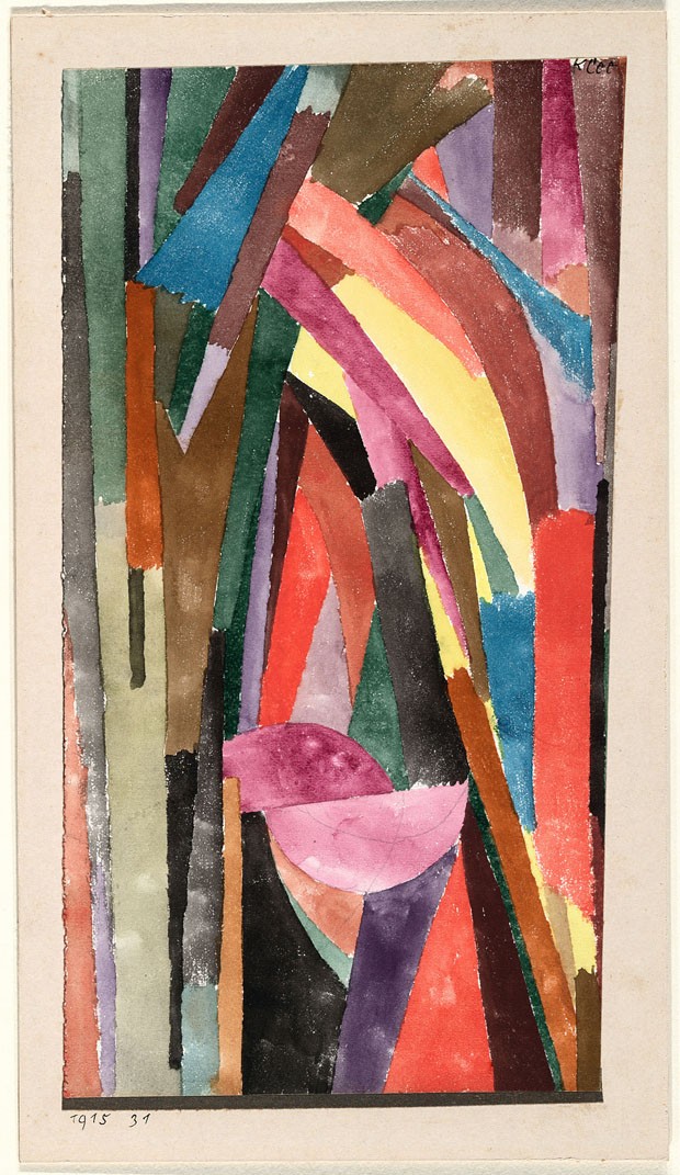 Klee, Paul (1879-1940): Laughing Gothic (Lachende Gotik), 1915. New York, Museum of Modern Art (MoMA) Watercolor and metallic painted paper on paper on cardboard, 11 3/8 x 6 1/2 (28.9 x 16.5 cm). Purchase. Acc. n.: 91.1950.*** Permission for usage must be (Foto: Scala)