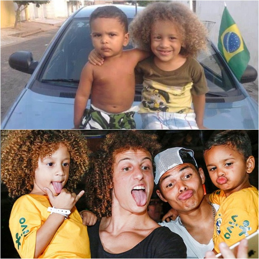 Após dois anos, sósias de David Luiz e Thiago Silva se encontram (Foto: Reprodução/Facebook e Instagram)
