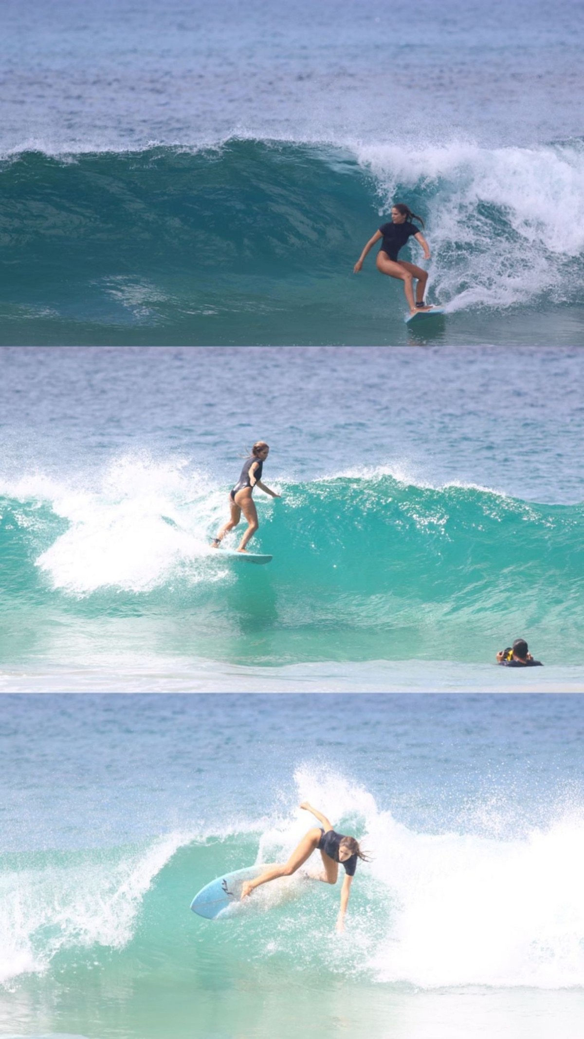 Em Noronha, Isabella Santoni aproveita ondas