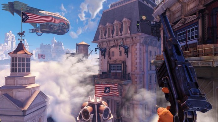 Do fundo do mar para os céus, a cidade de Columbia de BioShock Infinite é como a Rapture de um universo paralelo (Foto: Reprodução/Steam)