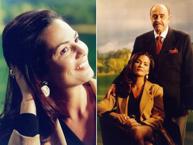 Luiza Brunet em diferentes momentos como Tereza e ao lado de Mauro Mendonça (Foto: CEDOC / TV Globo)