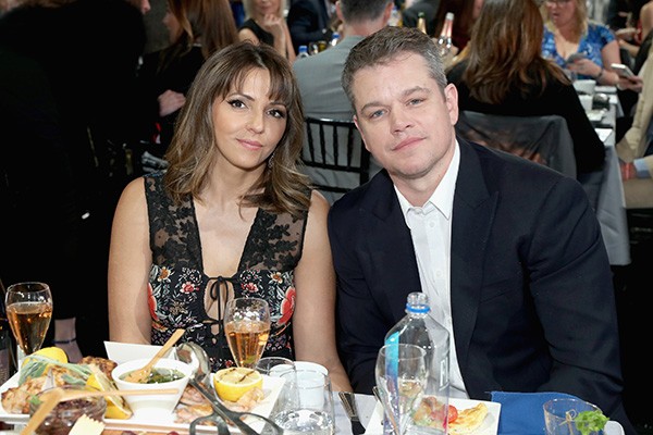 Matt Damon e Luciana Barroso (Foto: Getty Images)