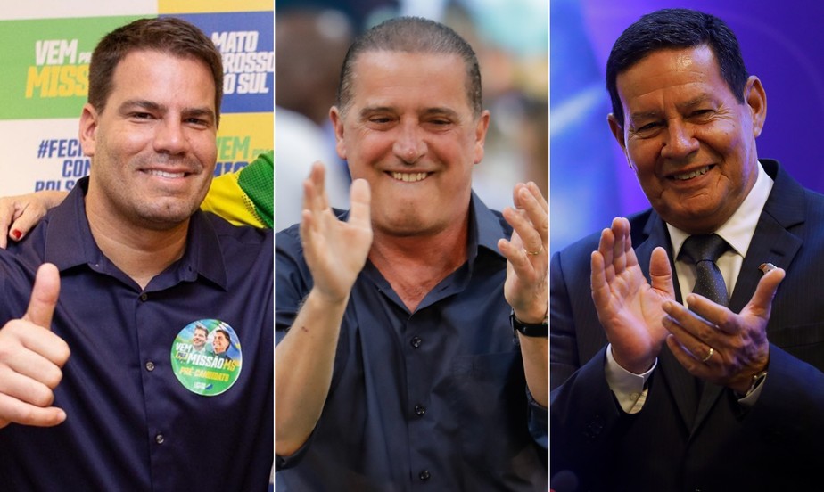 Capitão Contar (PRTB), Onyx Lorenzoni (PL) e Hamilton Mourão (Republicanos): candidatos apoiados por Bolsonaro cresceram na reta final