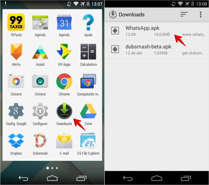 Acesse a pasta de downloads do Android (Foto: Reprodução/Helito Bijora) (Foto: Acesse a pasta de downloads do Android (Foto: Reprodução/Helito Bijora) )