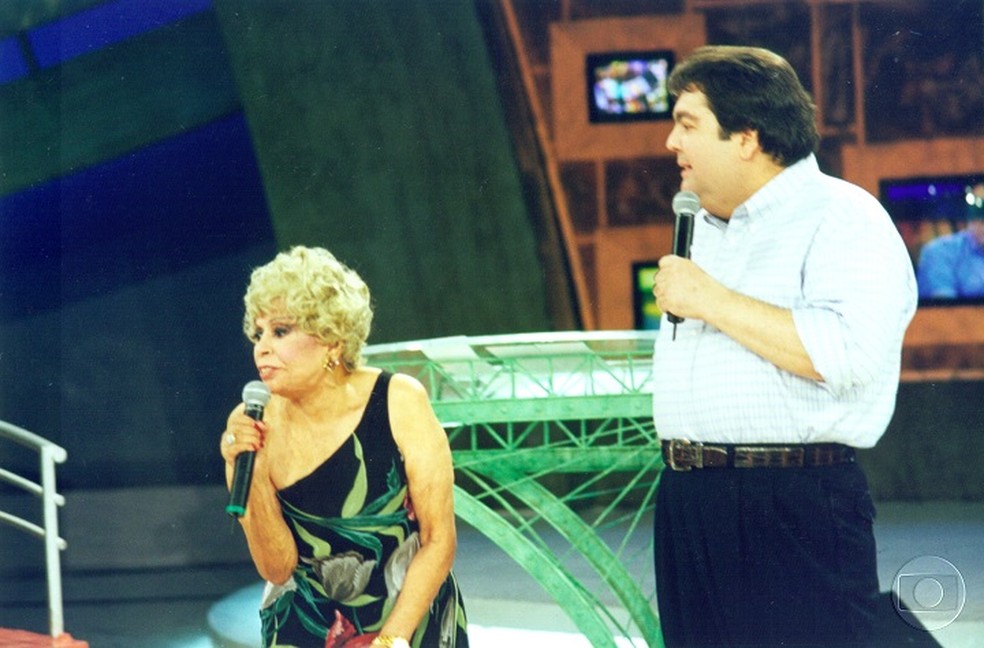  Dercy Gonçalves no programa do Faustão na Globo (Foto Reprodução/Gshow)