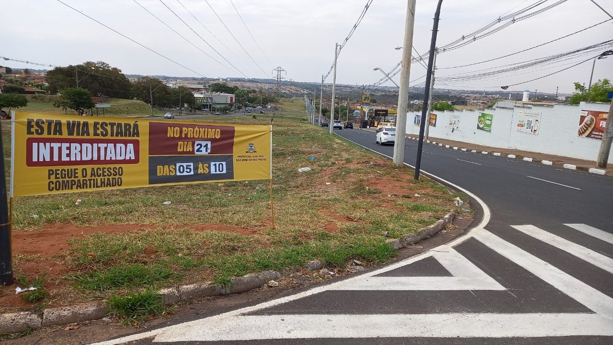 Trechos da região norte de Rio Preto serão interditados no domingo para