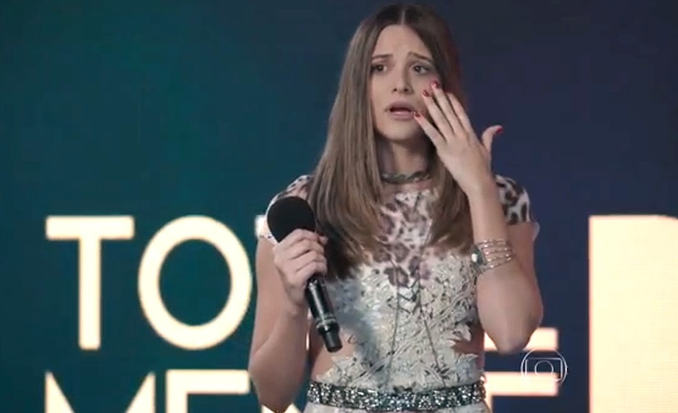 Cassandra acha que vai ser eliminada no concurso, mas promete fazer disso um acontecimento — Foto: TV Globo