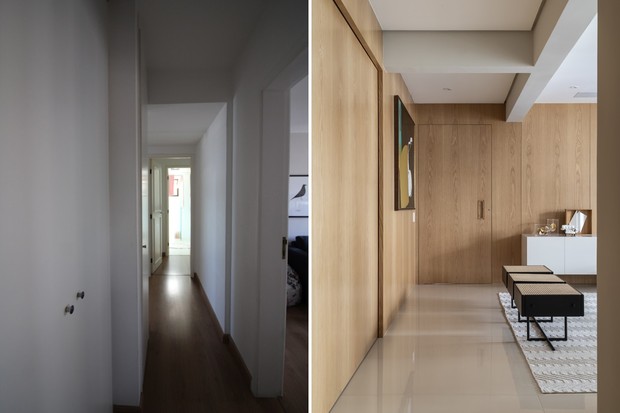 Antes e depois: reforma de apê de 140 m² traz amplitude e luz aos interiores (Foto: Evelyn Muller)