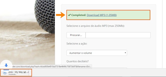 Faça o download do áudio em MP3 com a edição no computador (Foto: Reprodução/Barbara Mannara)