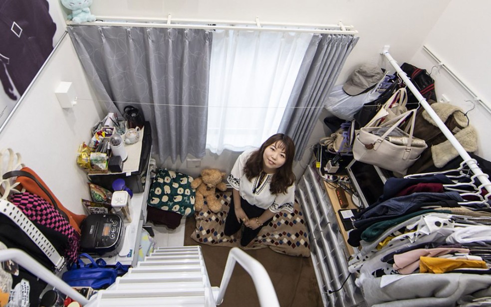 A vida nos microapartamentos de 9 m² em Tóquio — Foto: Reprodução/BBC