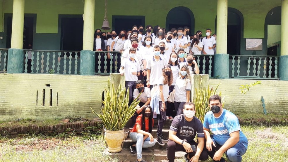 Visita guiada de estudantes no Museu Senzala Negro Liberto em Redenção, no Ceará. — Foto: Museu Senzala Negro Liberto/Reprodução