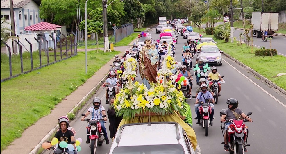 Carreata para São José, padroeiro do trabalhadores, em Manaus. — Foto: Rede Amazônica