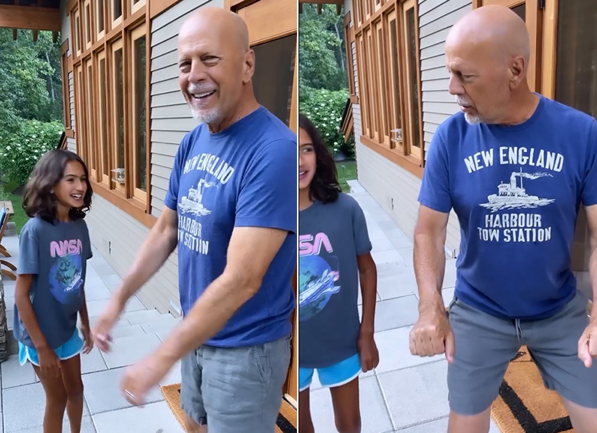 Bruce Willis aparece dançando com a filha após diagnóstico de afasia (Foto: Reprodução/Instagram)