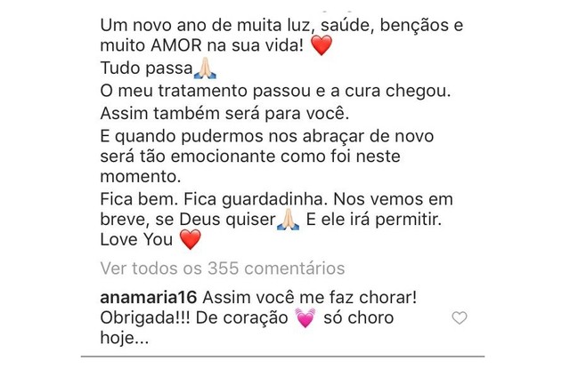Ana Maria Braga fala sobre emoção no dia do aniversário (Foto: Reprodução/Instagram)