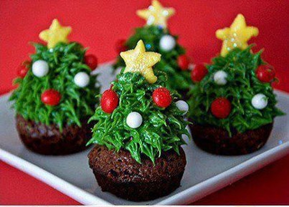 Tradicionais Cupcakes em Árvores de Natal | Natal | Receitas