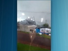 Vídeo mostra telhado sendo arrancado por vendaval no Paraná