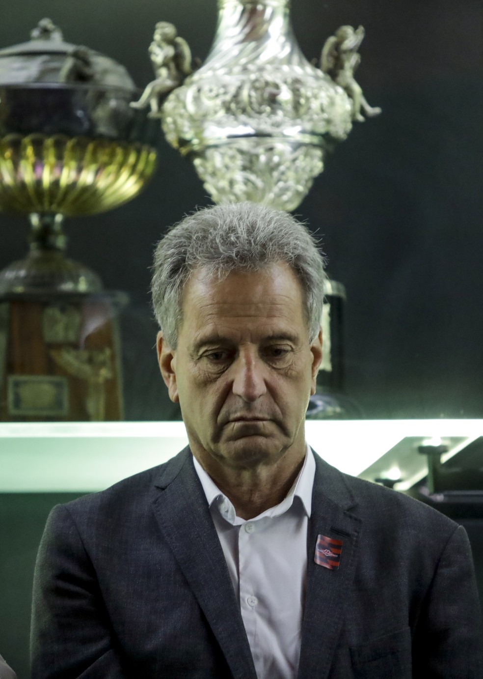 Rodolfo Landim, durante cerimônia de inauguração do Museu Flamengo — Foto: Gabriel de Paiva/ Agência O Globo