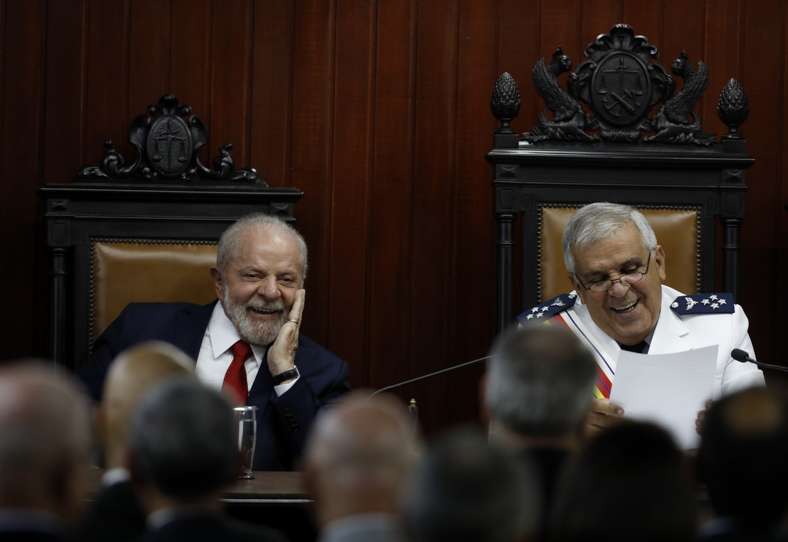 Lula participa da posse do novo presidente do Superior Tribunal Federal, Francisco Joseli Parente Camelo, em 16 de março de 2023 — Foto: Cristiano Mariz