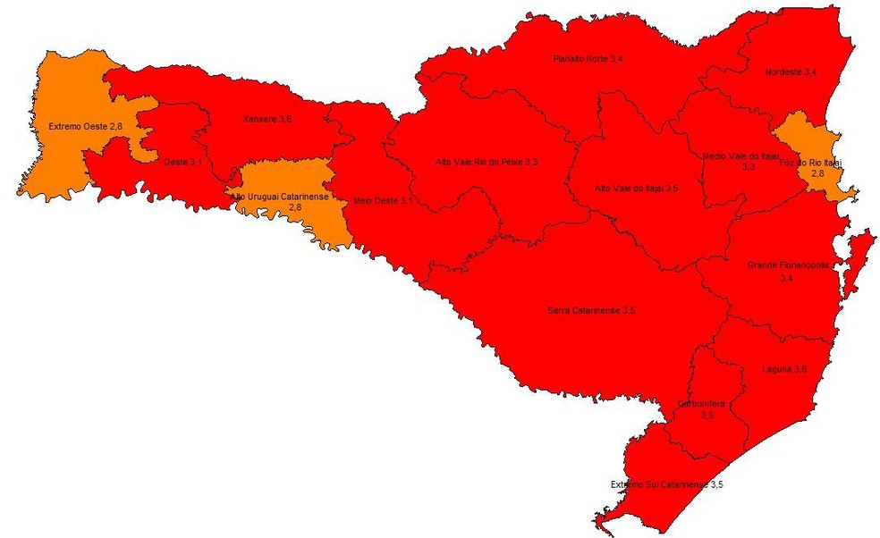 Sc Tem 13 Das 16 Regioes Em Risco Gravissimo Para Coronavirus Santa Catarina G1