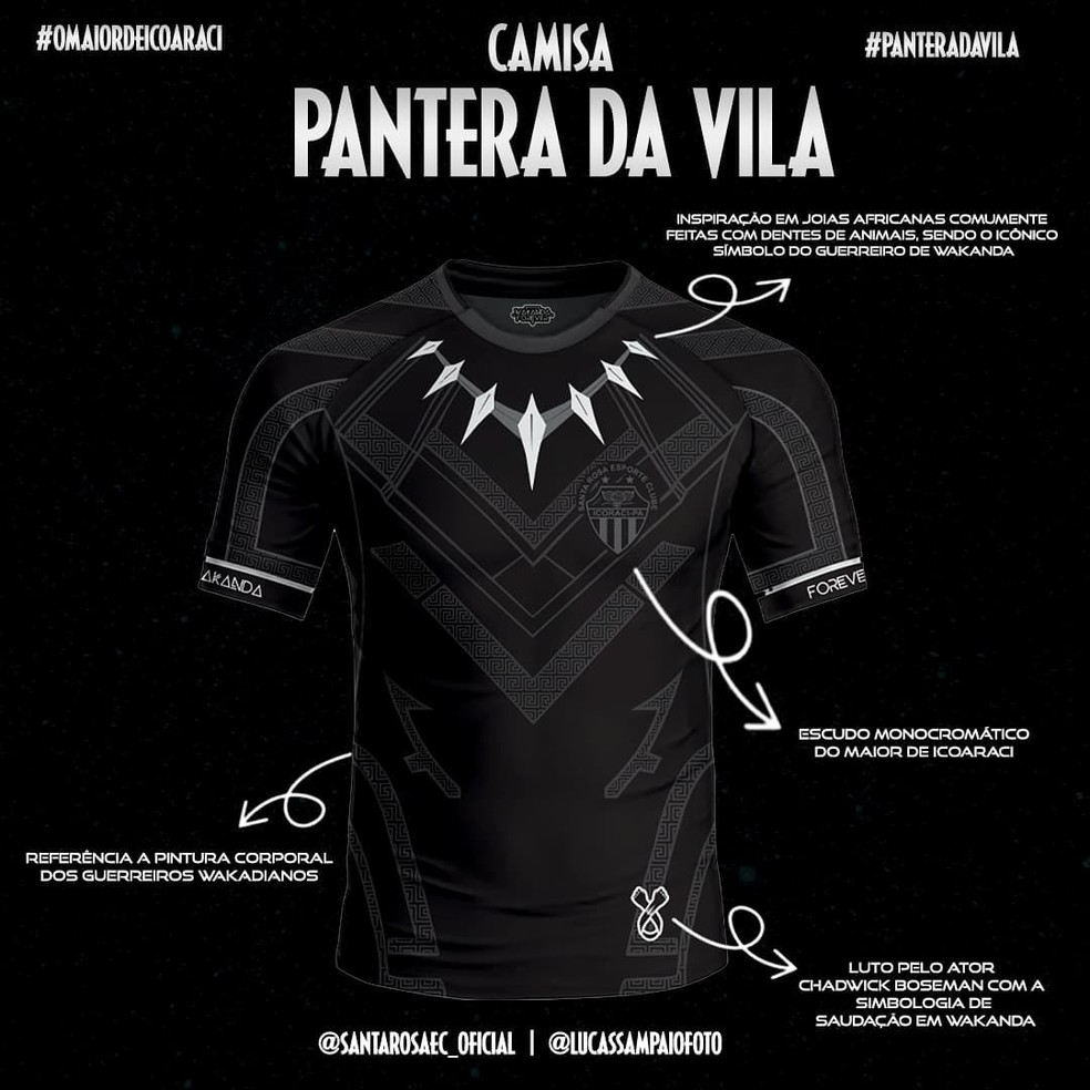 Camisa "Pantera da Vila" — Foto: Divulgação/Santa Rosa