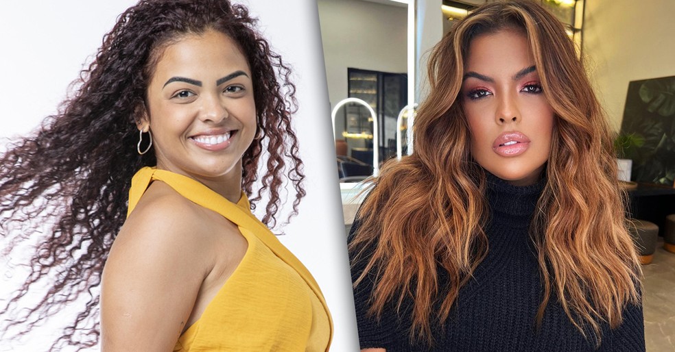 Antes e Depois de Paula — Foto: Fábio Rocha/Globo; Reprodução/Instagram