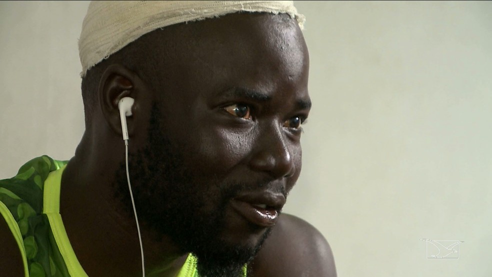 Elhadji Mountaka foi atingido na cabeça pelo mastro da embarcação durante a viagem (Foto: Reprodução/TV Mirante)