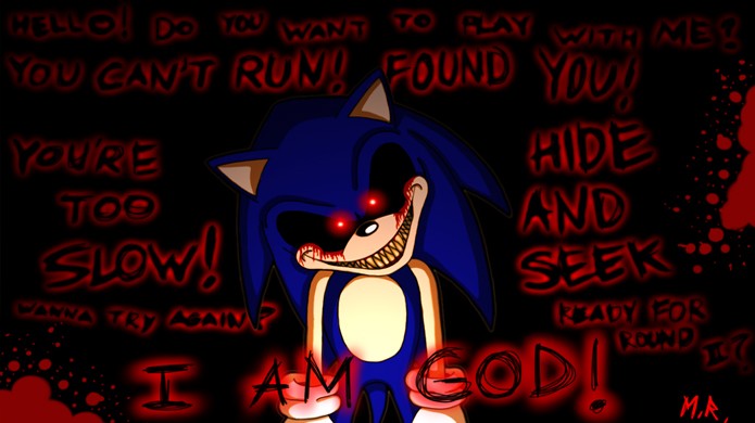 Em Sonic.exe há várias mensagens perturbadoras atribuídas ao personagem (Foto: Reprodução/ShadowNinja976)