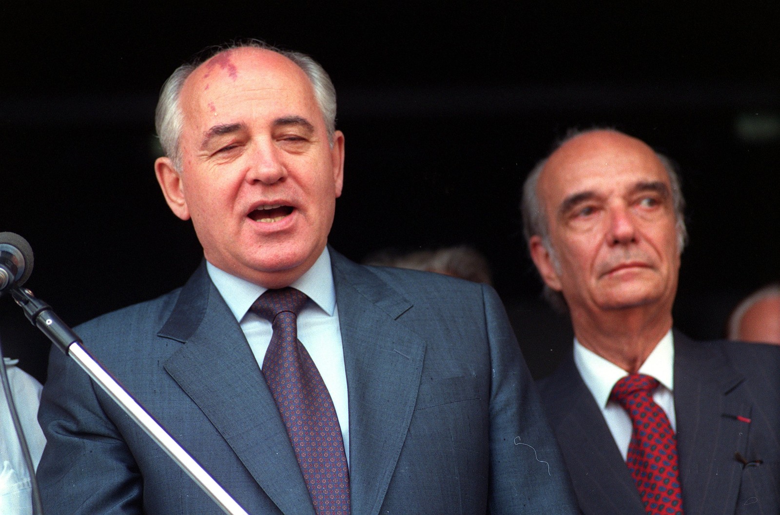 Gorbachev durante visita ao Brasil em 1992 — Foto: Custodio Coimbra