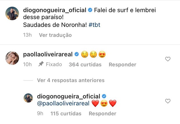 Diogo Nogueira e Paolla Oliveira (Foto: Reprodução / Instagram)