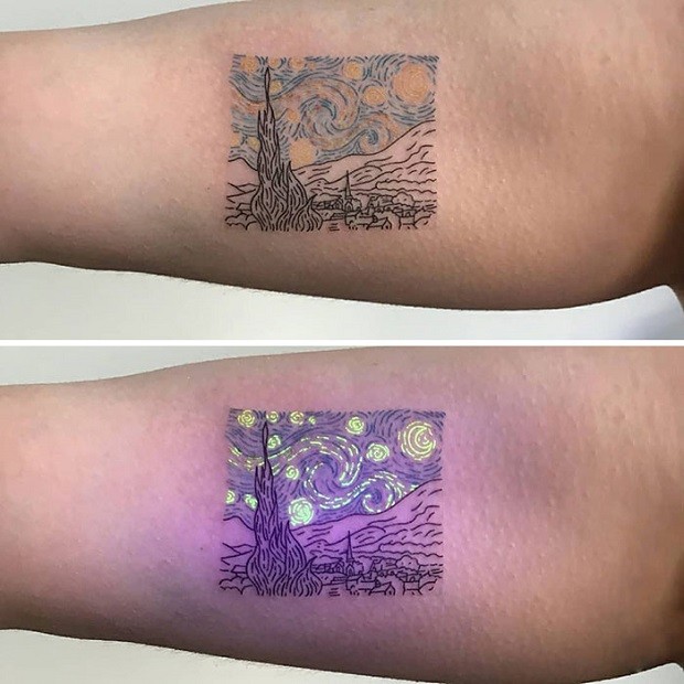 Tatuagem fluorescente (Foto: Reprodução/Instagram/_____tukoi_____)