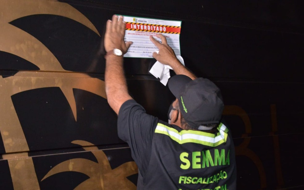 Casa de eventos onde era realizada live do cantor Felipe Ferraz é interditada em Aparecida de Goiânia, Goiás — Foto: Divulgação/Prefeitura de Aparecida de Goiânia